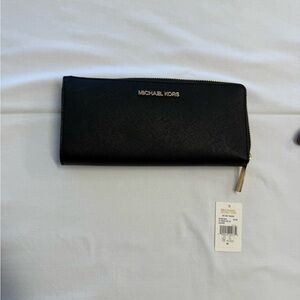 Michael Kors Black Wallet with Gold Accents